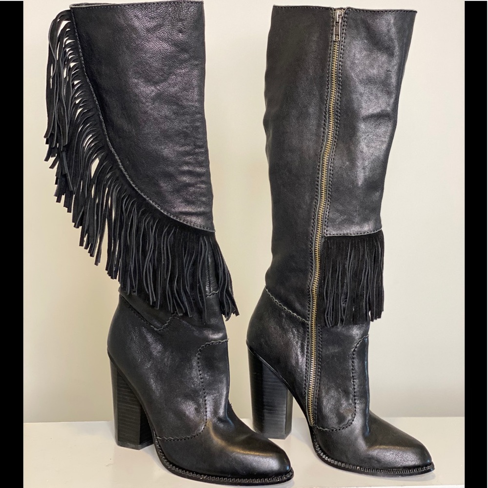 Cynthia Vincent Suede Fringe Boot, size 8 1/2